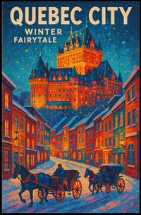 Quebec City Winter Fairytale Poster