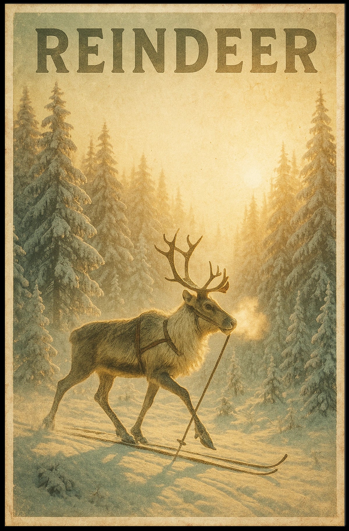 Reindeer In Winter Wonderland Poster