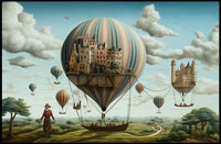 Whimsical Balloon Villages Fantasy or Mythology Poster