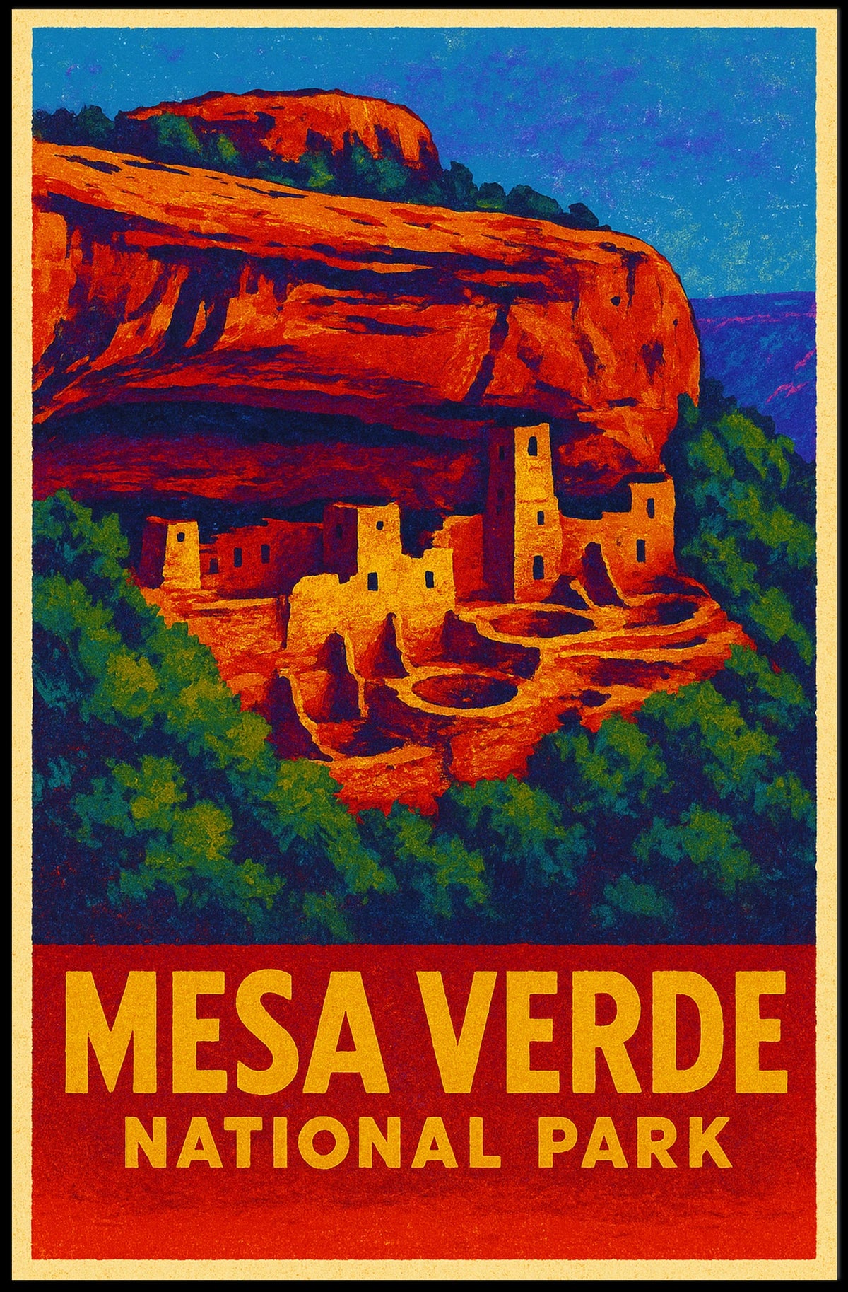 Mesa Verde Vintage Travel Collectors Poster
