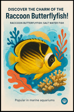 Discover the Charm of the Raccoon Butterflyfish Poster