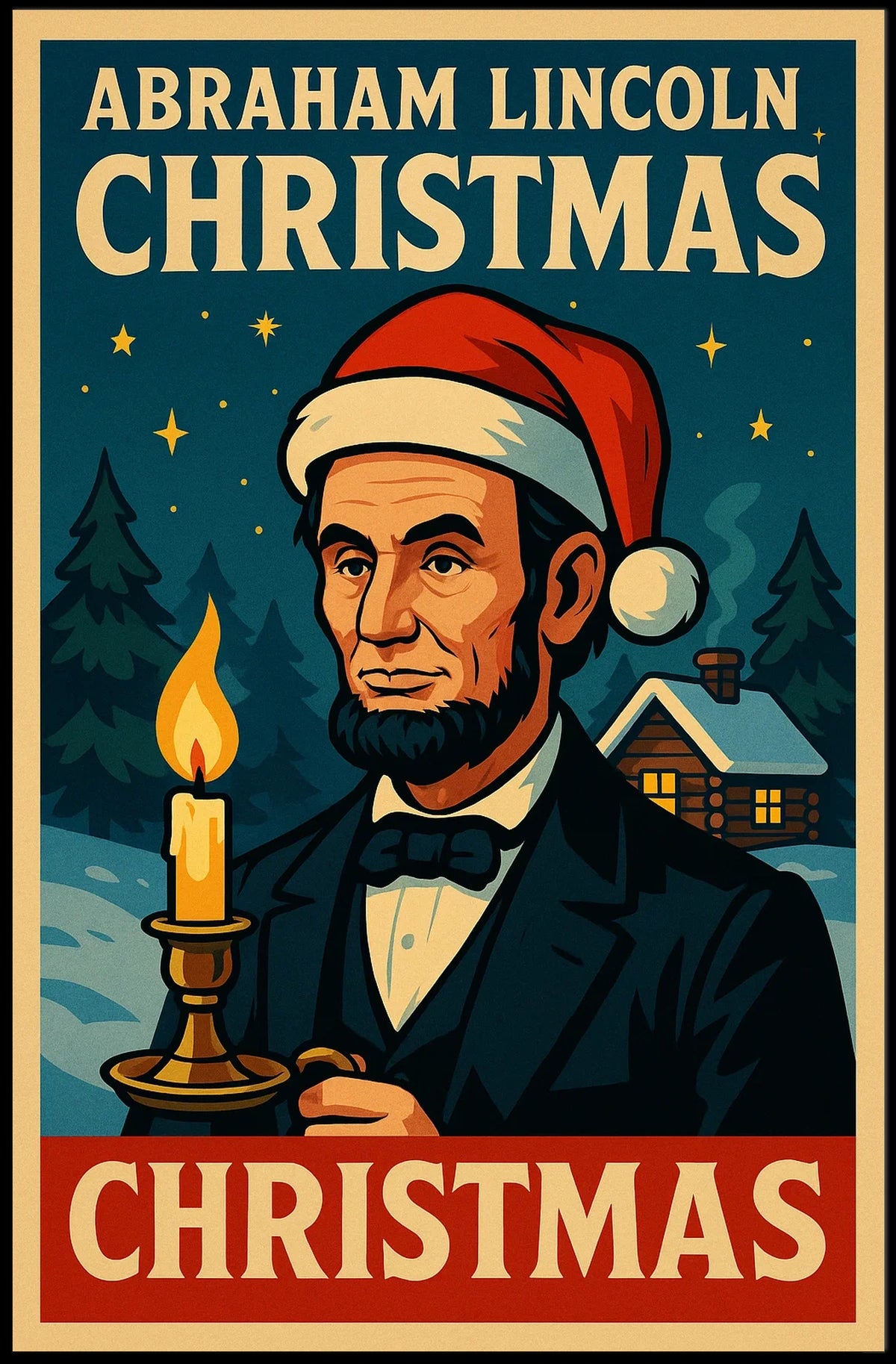 Abraham Lincoln Christmas Poster