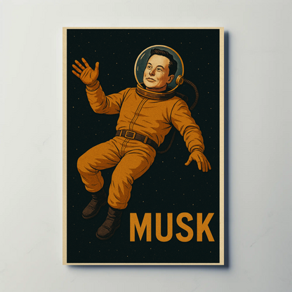 Elon Musk Astronaut Space Poster