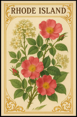 Rhode Island Floral Poster