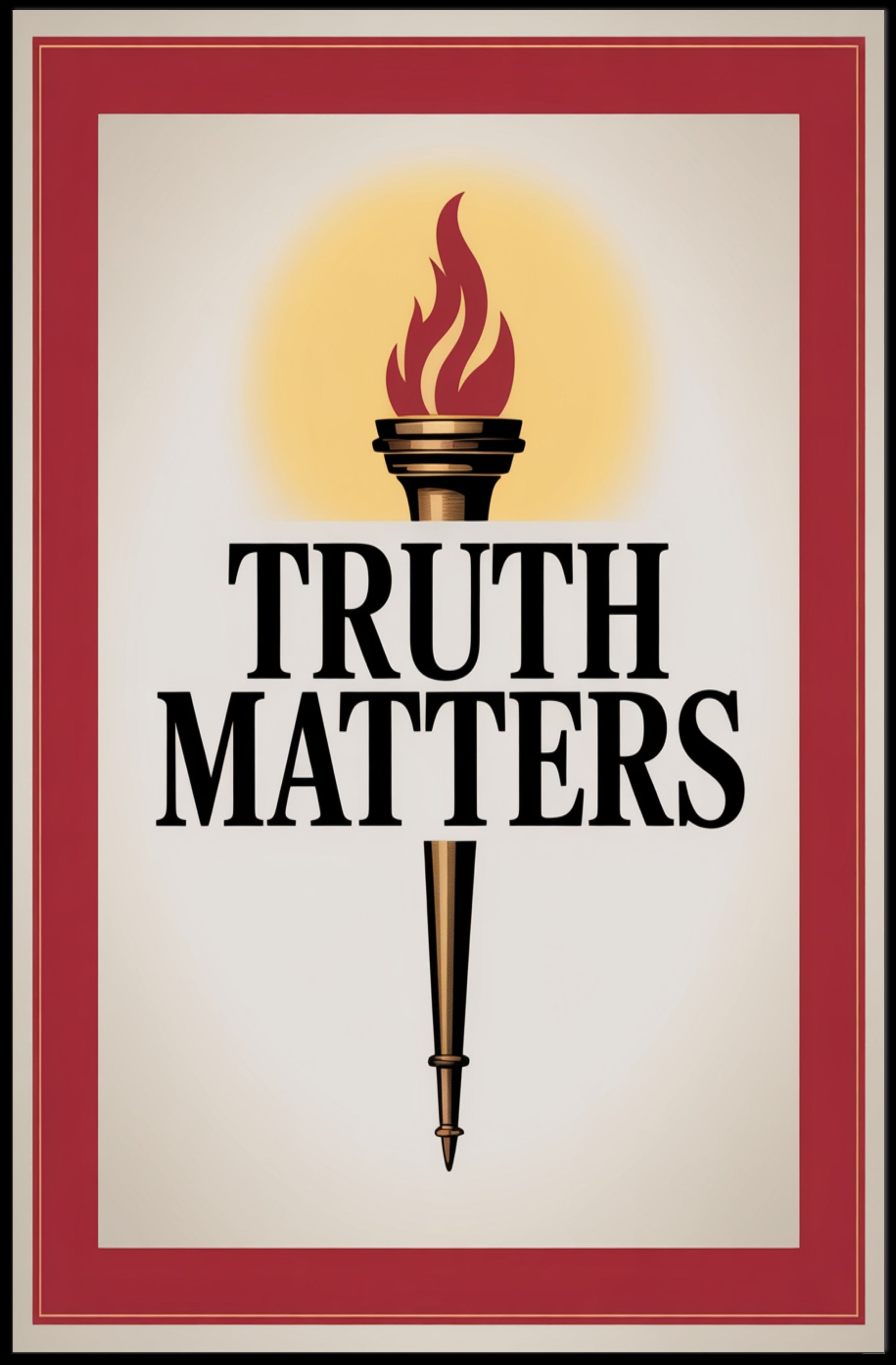Truth Matters Torch Enlightenment Motivational or Quote Poster