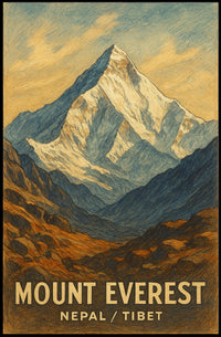 Mount Everest Vintage Travel Nostalgic Poster