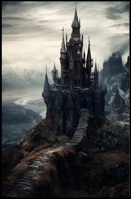 Enchanted Castle On A Cliff Poster