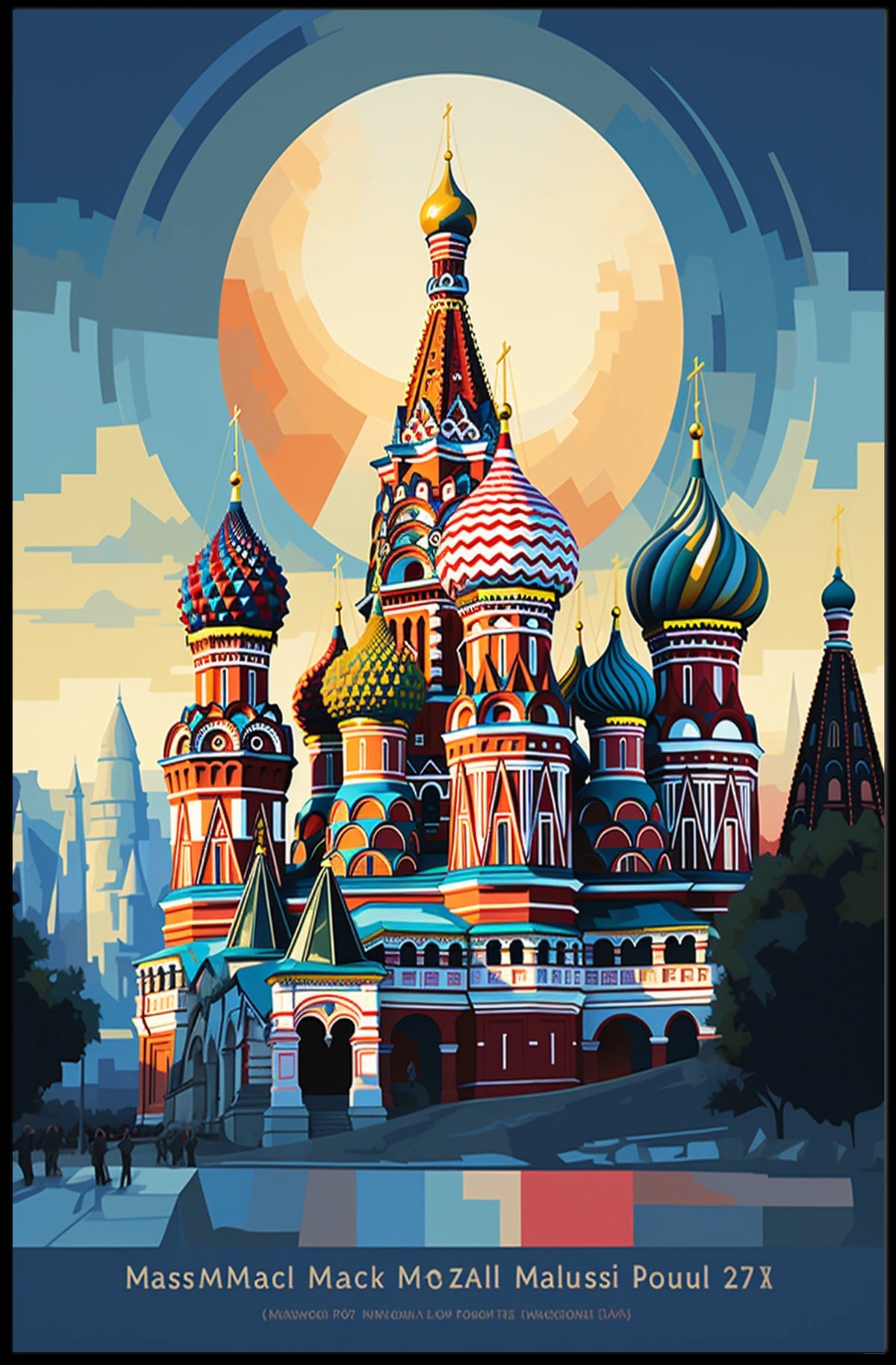 St. Basil's Cathedral Vibrant Abstract Heritage Poster