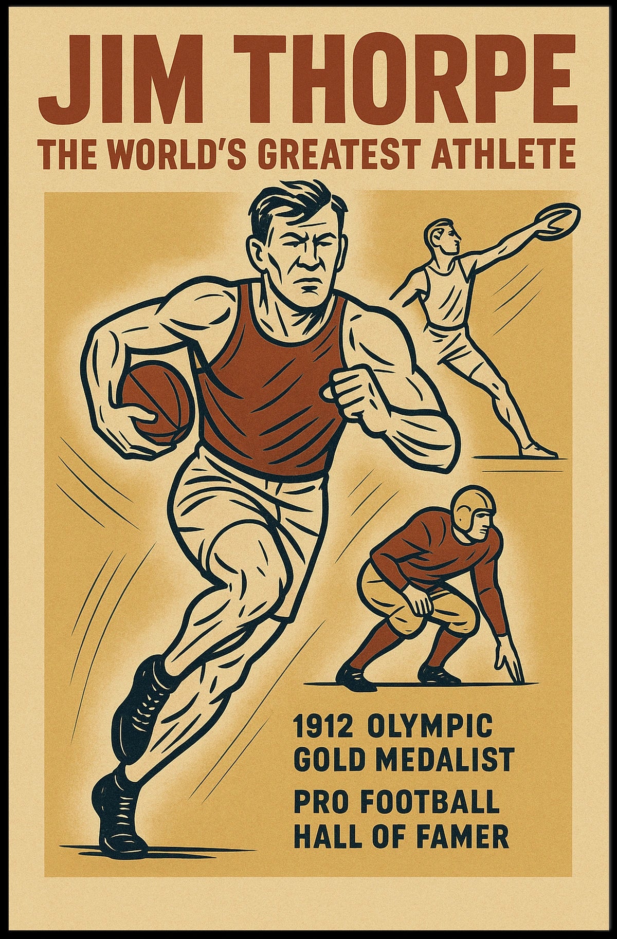 Jim Thorpe Legendary Athlete Poster