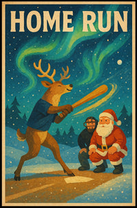 Holiday Baseball Reindeer: A Unique Sports Poster