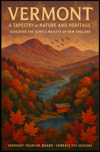 Vermont Autumn Landscape Poster Wall Art Print