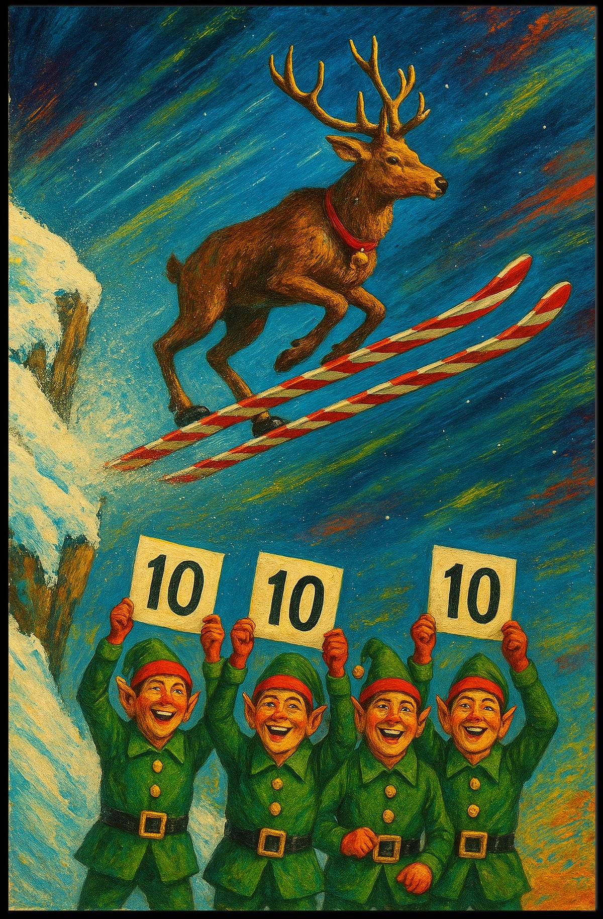 Reindeer Ski Jumping Extravaganza Poster