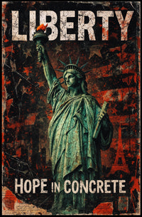 Statue of Liberty Grunge Art Political or Propaganda Poster