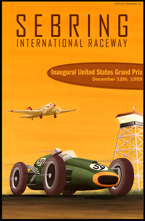 Inaugural United States Grand Prix at Sebring Poster