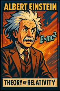 Albert Einstein Relativity Theory Educational Vintage Scientific Curious Minds Poster
