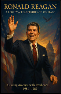 Ronald Reagan Vintage Patriotic Leadership Poster Art