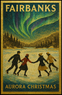 Fairbanks Aurora Christmas Poster