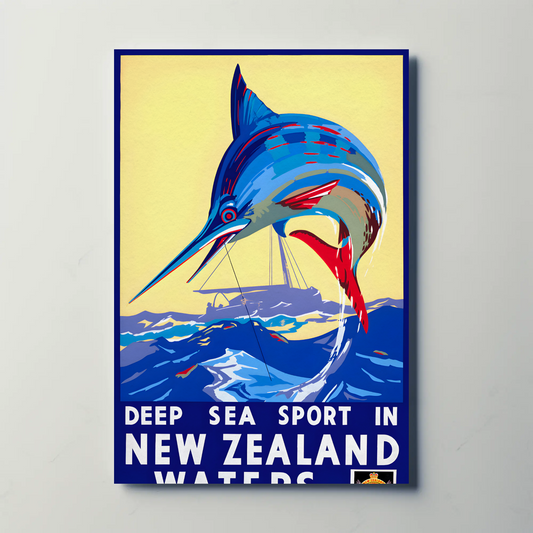 New Zealand Deep Sea Sport Fishing (1930s) Poster