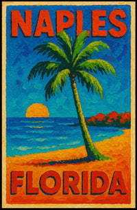 Naples Florida Tropical Paradise Poster Wall Art 18x24