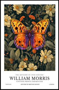 William Morris Butterfly Botanical Heritage Artistic Poster
