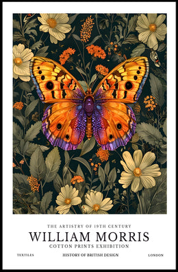 William Morris Butterfly Botanical Heritage Artistic Poster