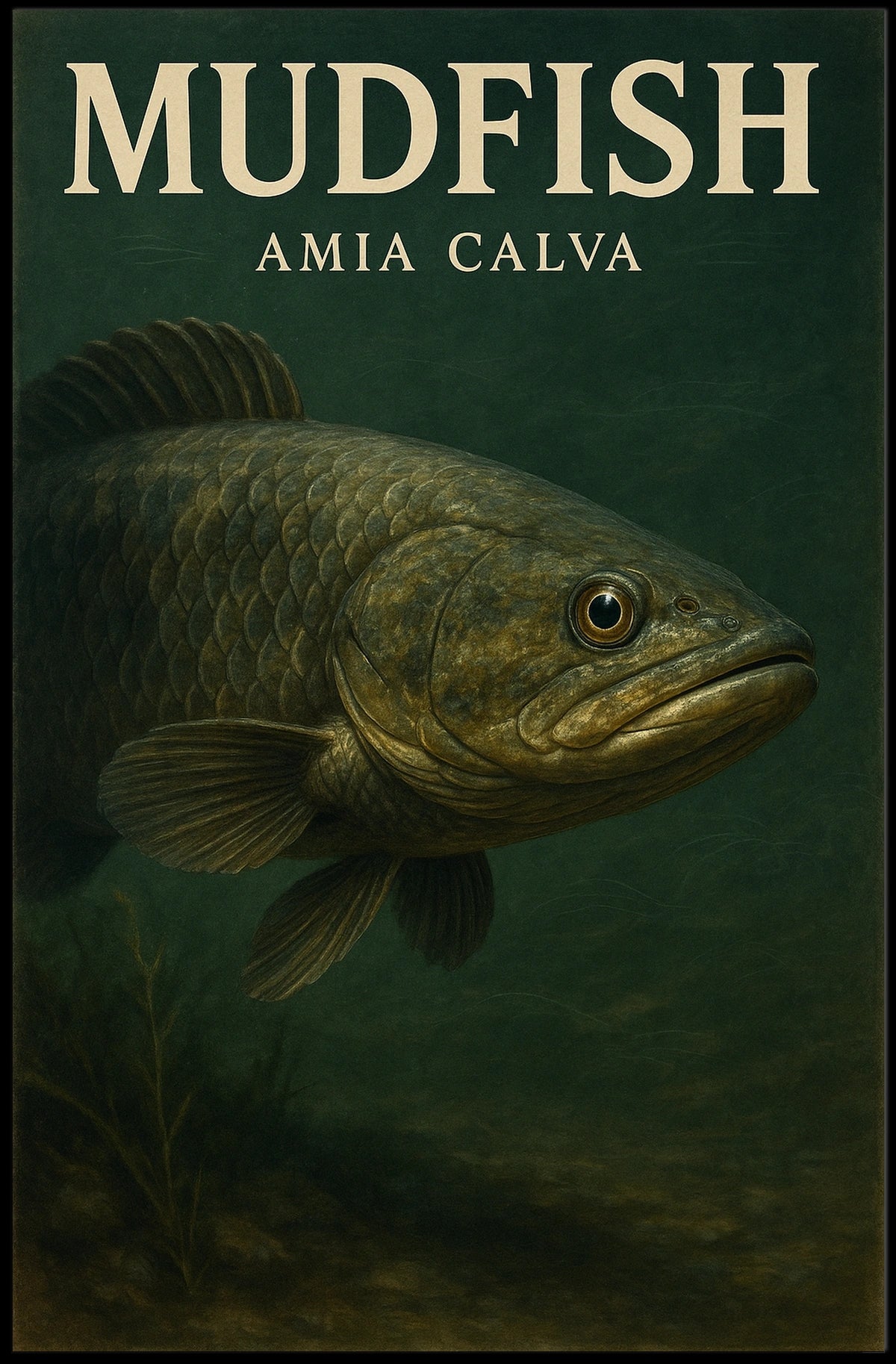 Mudfish Amia Calva Poster