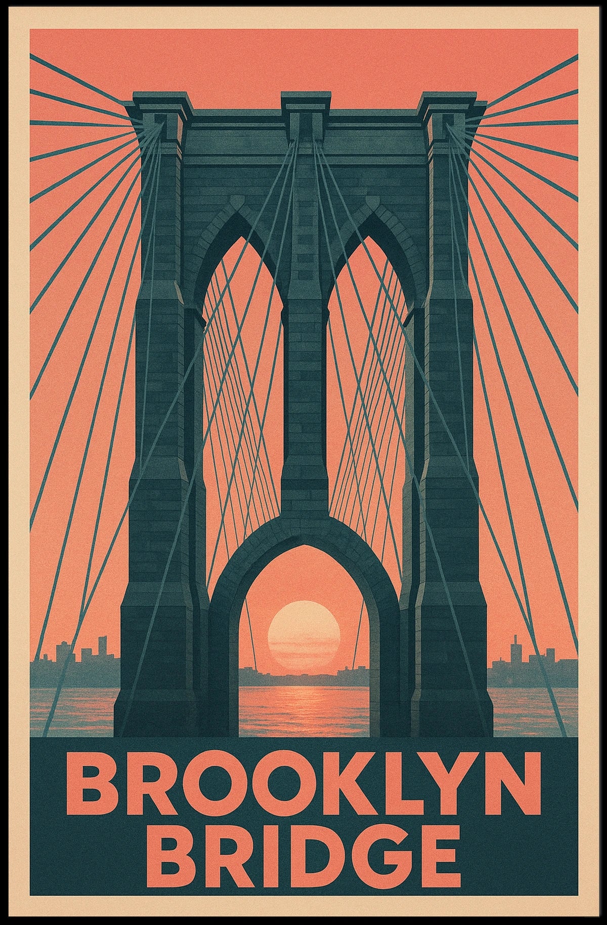 Brooklyn Bridge Elegance Travel Poster