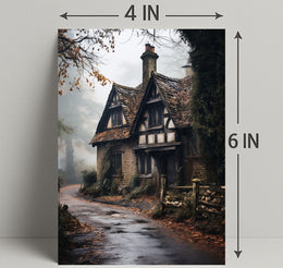 Enchanted Cottage In The Mist Poster