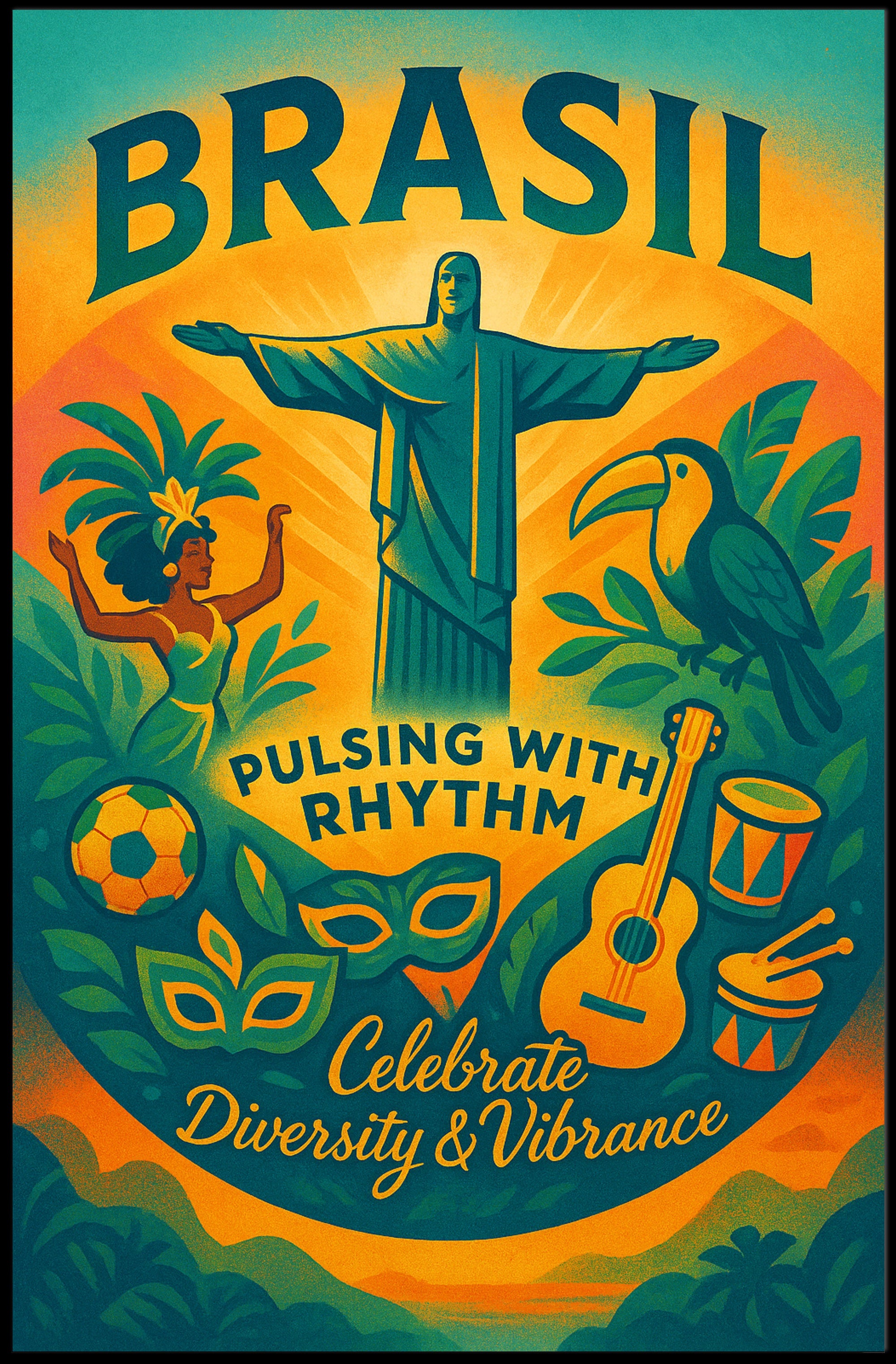 Brazilian Cultural Celebration Festive Artwork Cultural or Heritage Poster