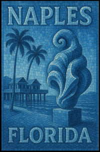 Naples Florida Poster Wall Art Coastal Beach Scene