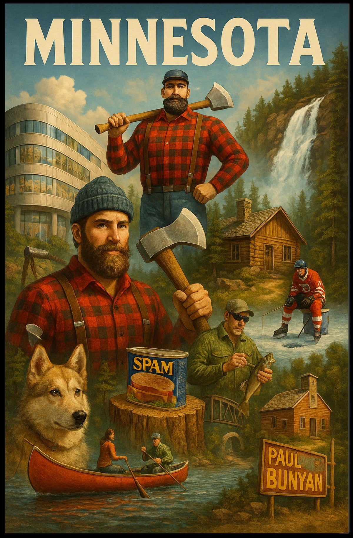 Paul Bunyan Minnesota Icon Poster