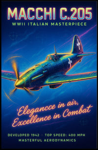 Macchi C.205 WWII Italian Masterpiece Poster