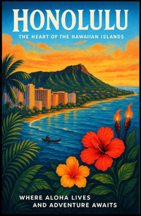 Honolulu The Heart of the Hawaiian Islands Poster
