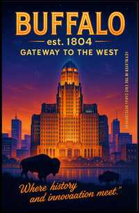 Buffalo Gateway to the West Poster Art Print PosterGoat