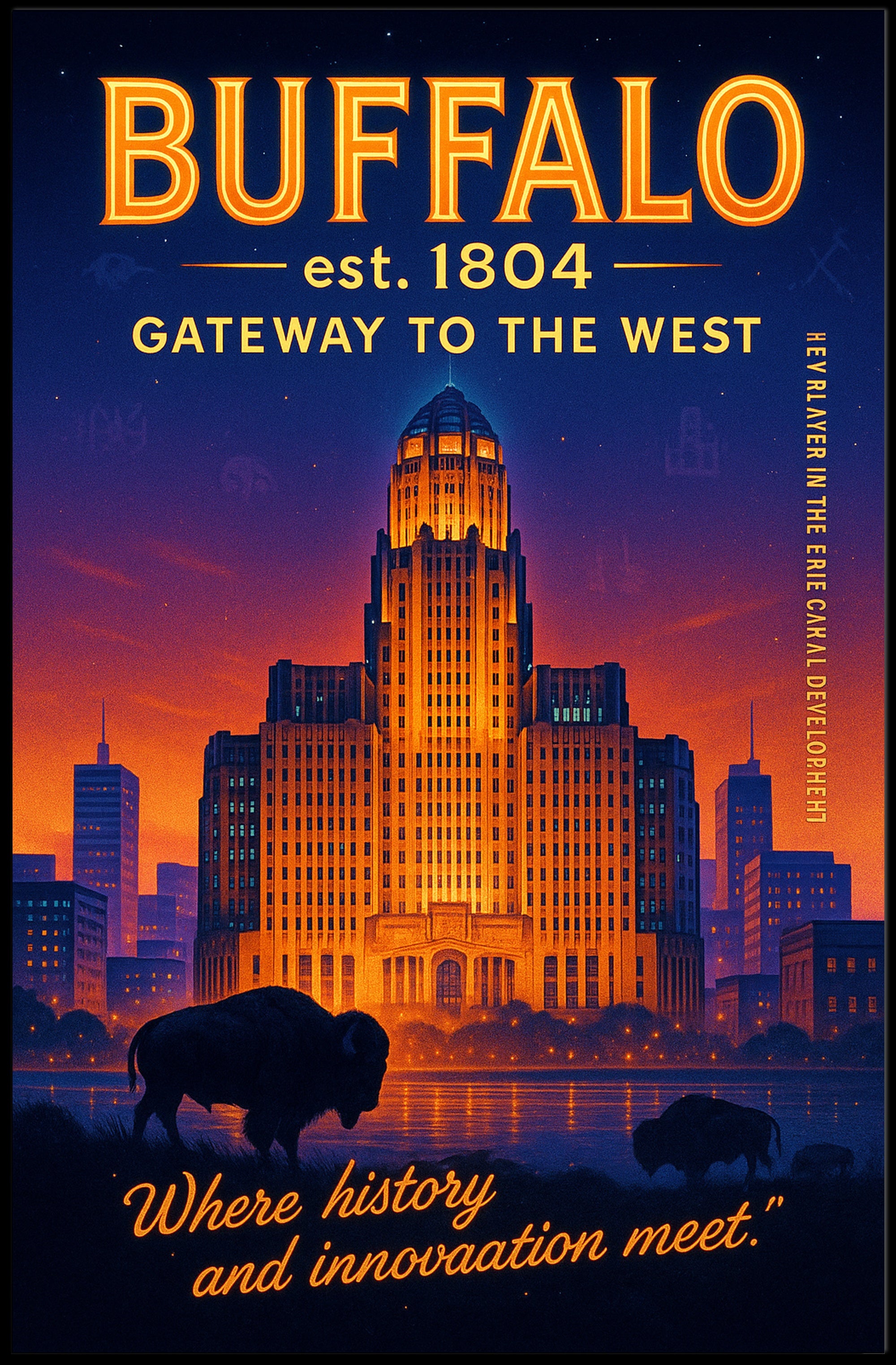 Buffalo Gateway to the West Poster Art Print PosterGoat