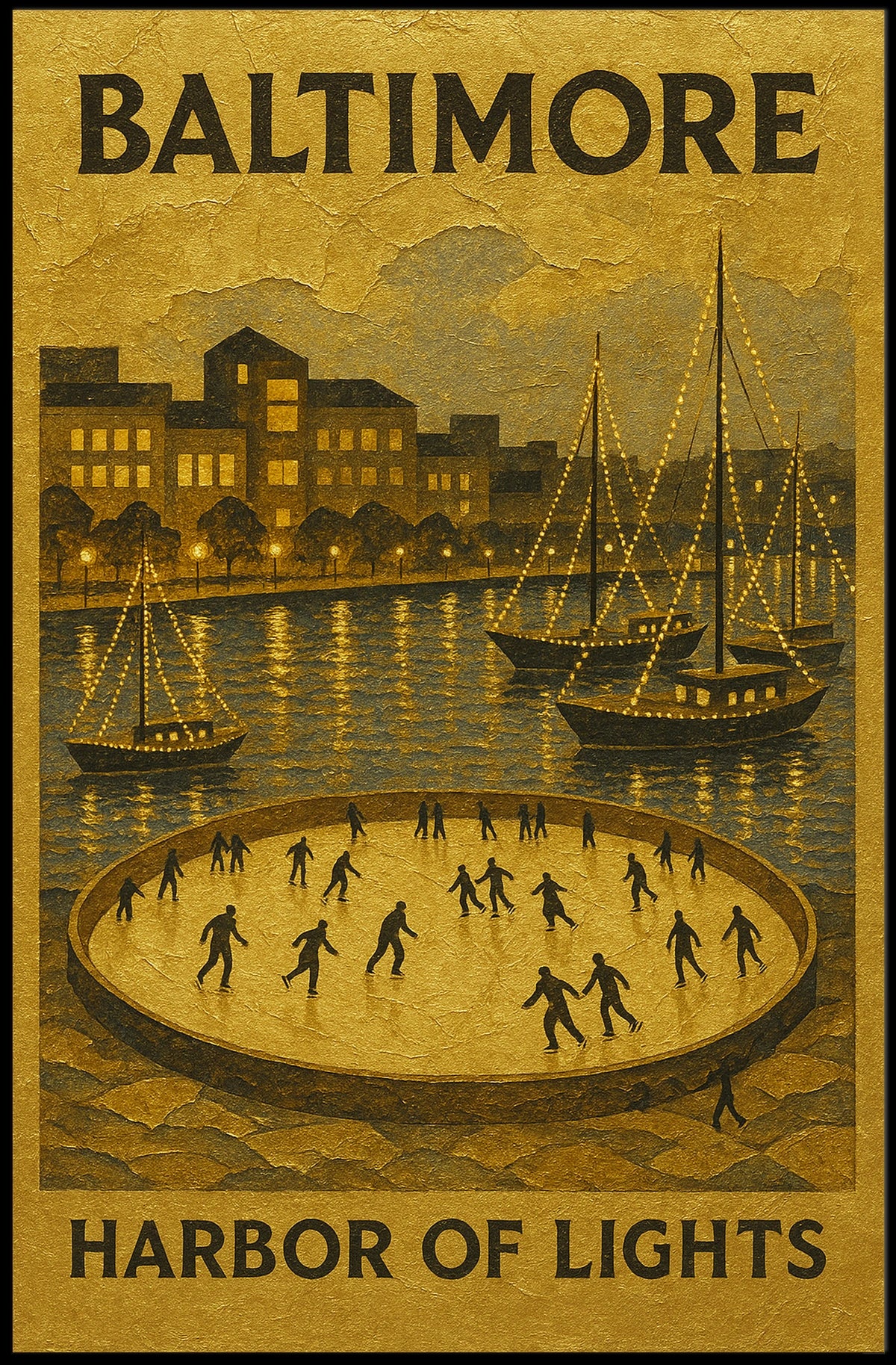 Baltimore Harbor Of Lights Poster
