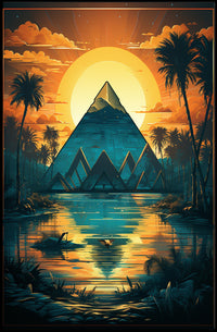 Sunset Over The Pyramid Poster