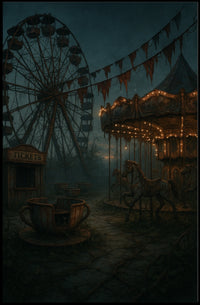 Eerie Abandoned Carnival Gothic Poster