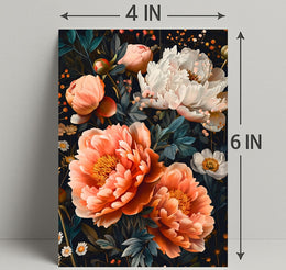 Blossoming Garden Peonies Artistic Poster