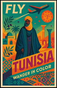 Explore Tunisia in Style Vibrant Aviation Travel Poster PosterGoat