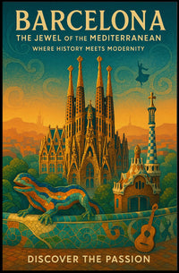 Barcelona The Jewel of the Mediterranean Poster