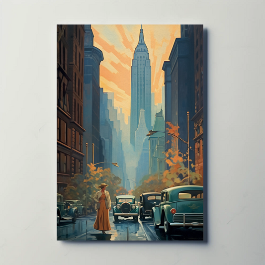 New York Empire Vintage Travel Poster