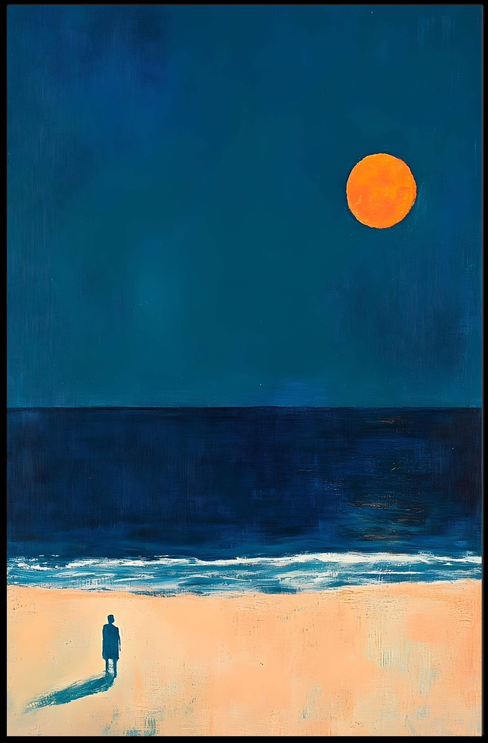 Solitary Reflection Seaside Poster Minimalist Art Print