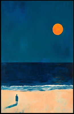 Solitary Reflection Seaside Poster Minimalist Art Print