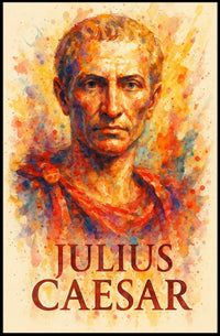Julius Caesar Roman History Watercolor Art Poster