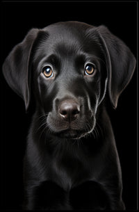 Portrait Of A Black Labrador Puppy Poster