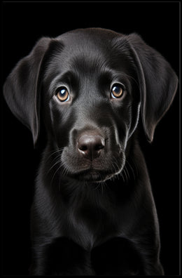 Portrait Of A Black Labrador Puppy Poster