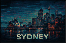 Sydney Skyline at Night Poster