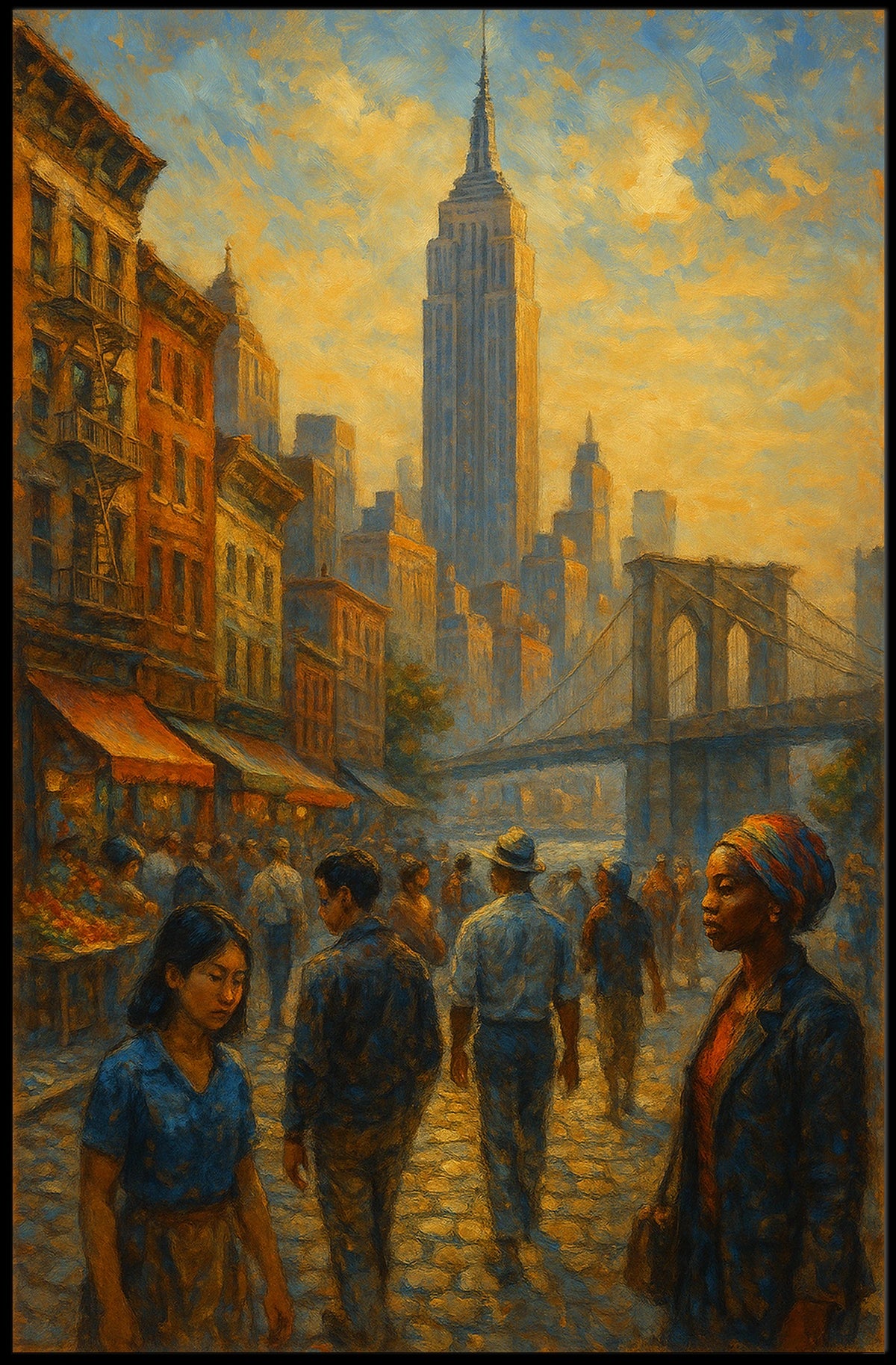 NYC Skyline Poster City Of Dreams Sunset Glow For City Folk