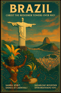 Brazil Carnival Rio Poster: Vintage Travel Art